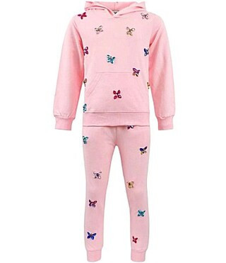 Lola The Boys LittleBig Girls Butterfly Gem Long Sleeve Hoodie Jogger Pants Set - 4 | Dillard's