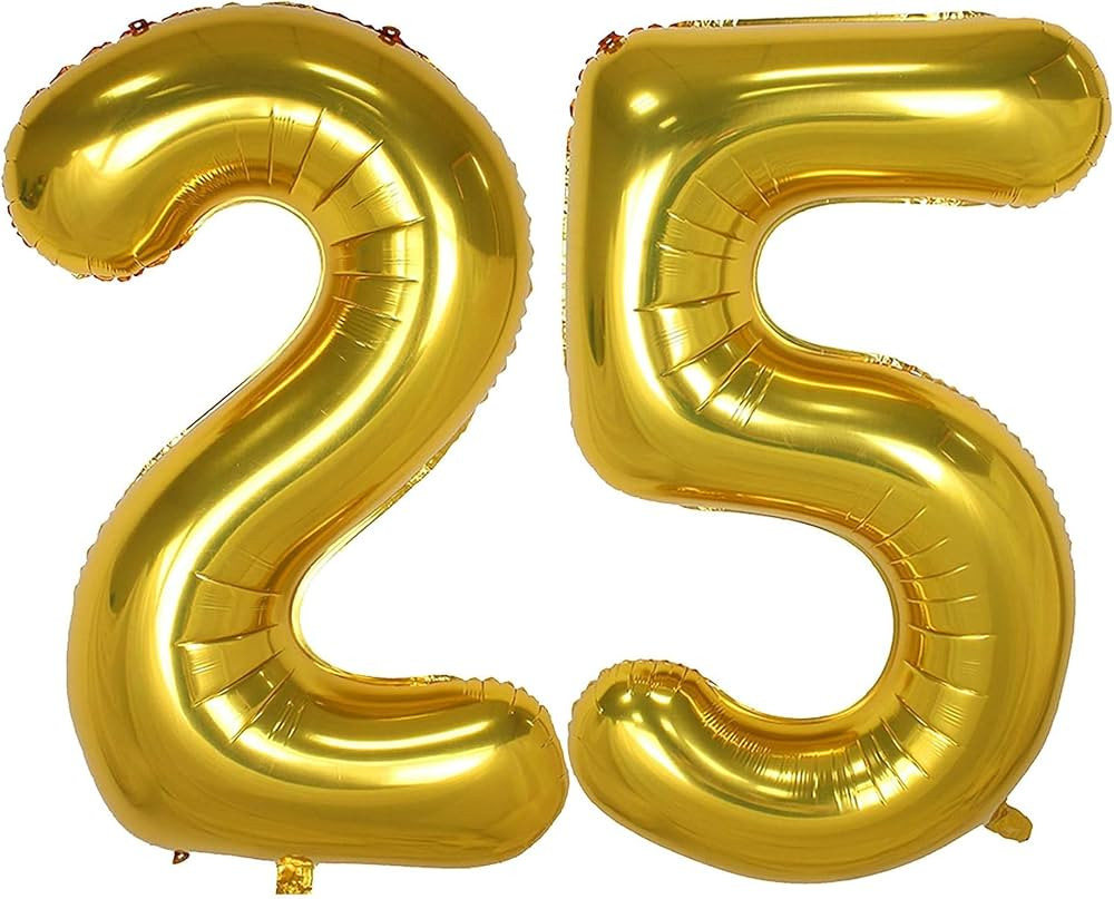 40 Inch Gold Large Number 25 Birthday Anniversary Event Party Decorations Helium Foil Balloon Num... | Amazon (CA)