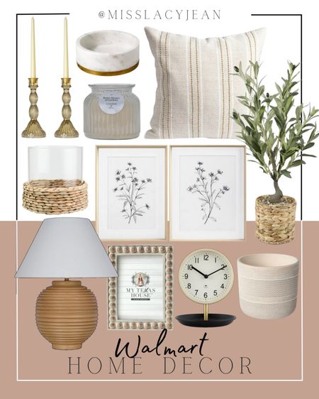 Neutral Walmart finds include planter, faux plant, throw pillow, candle, decorative bowl, candle stick holder, hurricane, table lamp, table clock, picture frame, wall art.

Walmart finds, home decor, home accents, Walmart home decor 

#LTKstyletip #LTKfindsunder100 #LTKhome
