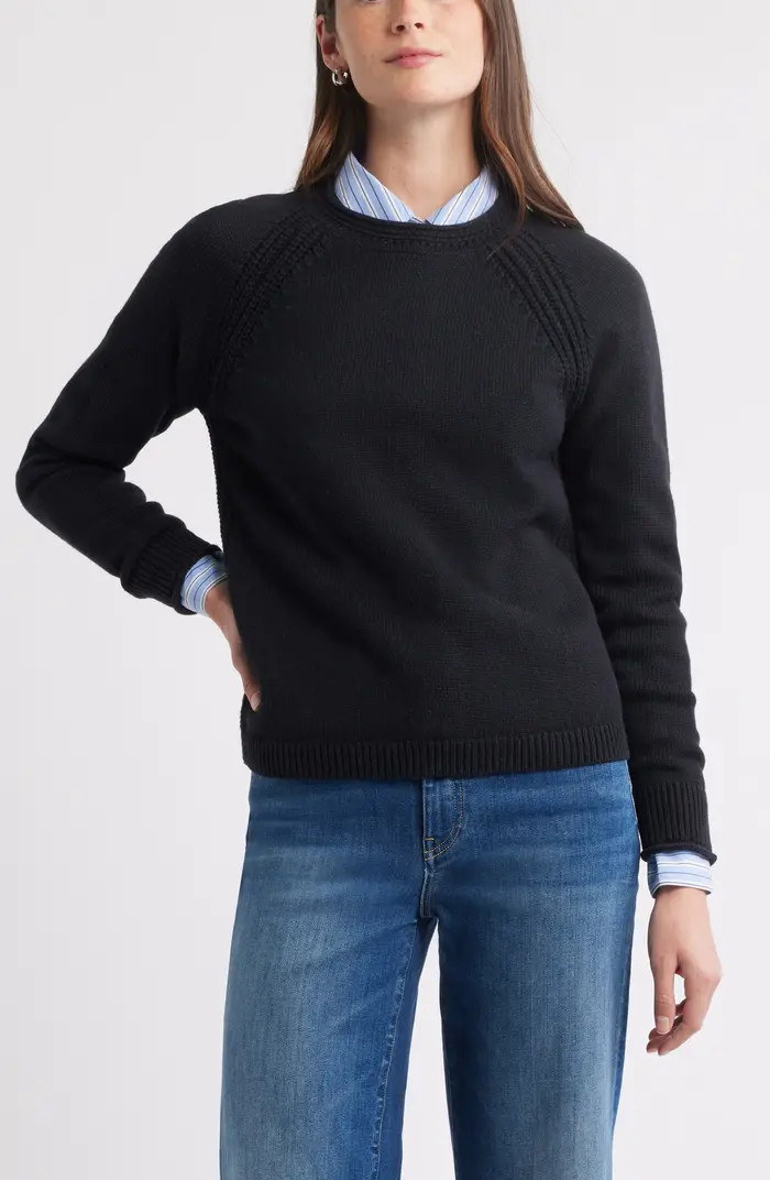 Raglan Sleeve Roll Neck Wool & Cotton Sweater | Nordstrom