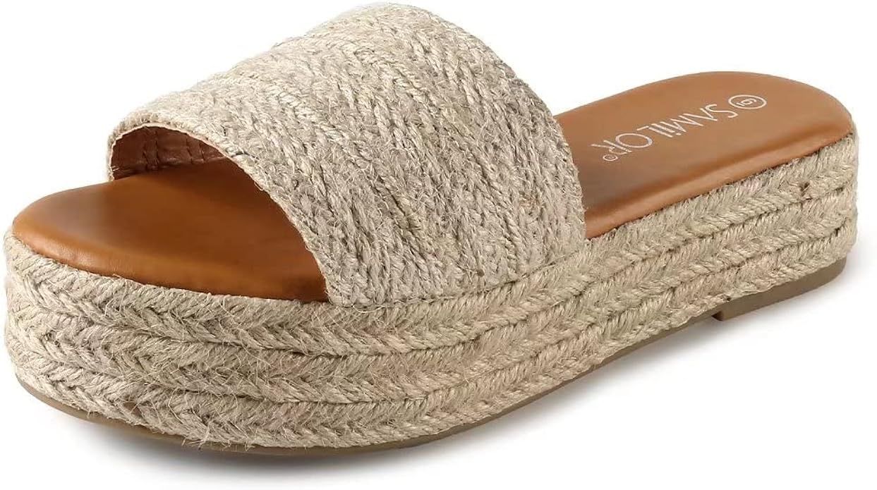 Samilor Women's Espadrille Wedge sandals Open-Toe Women's Platform Sandals Casual Soft Non-Slip S... | Amazon (US)