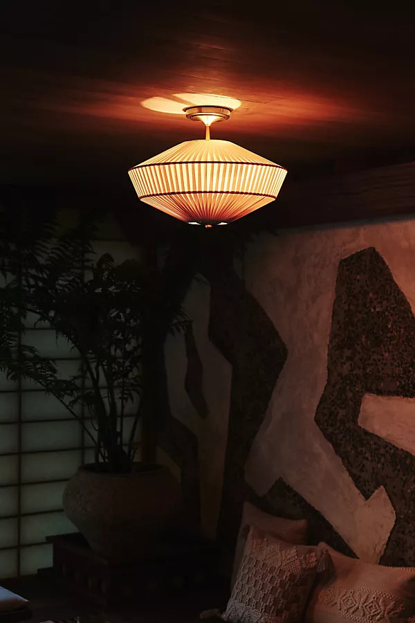 Stefanie Silk Semi-Flush Mount | Anthropologie (US)