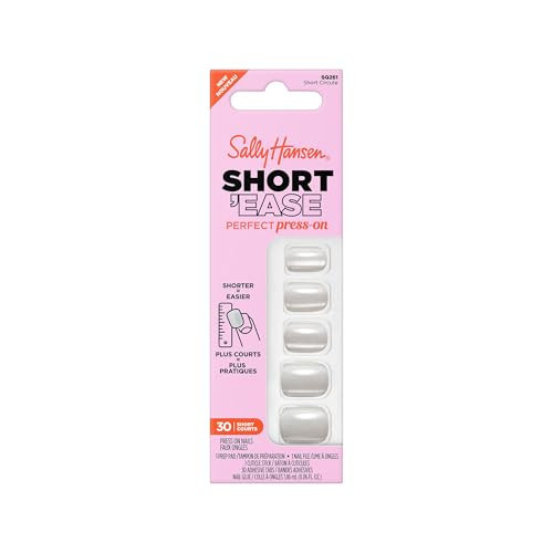 Sally Hansen Salon Effects Perfect Press-On Short'Ease Nails | Square Shape | Easy to Apply, Non-Damaging, Natural Look Vitamin E & B5 | 30 Nails, Nail Glue, Adhesive Tabs, File| Short Circute | Amazon (US)