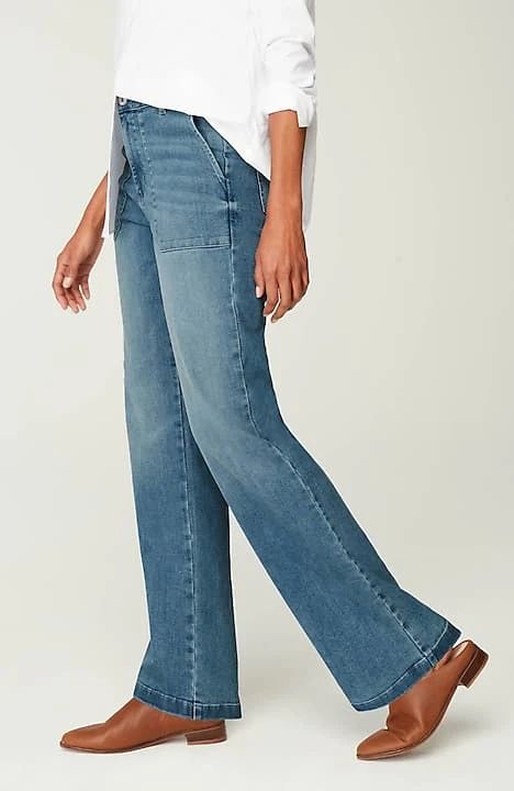 High-Rise Patch-Pocket Wide-Leg Jeans | J. Jill