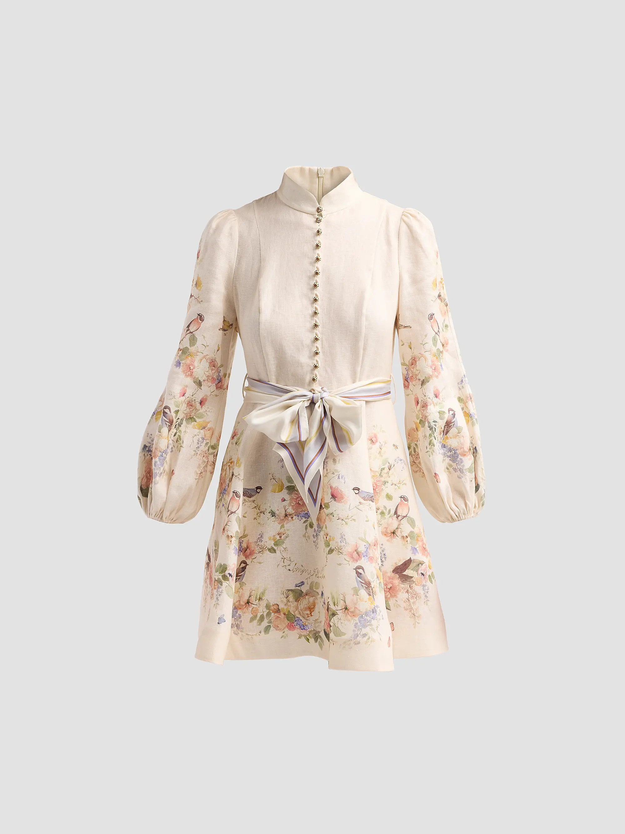 Valiant Floral Linen Button Mini Dress | Saks Fifth Avenue