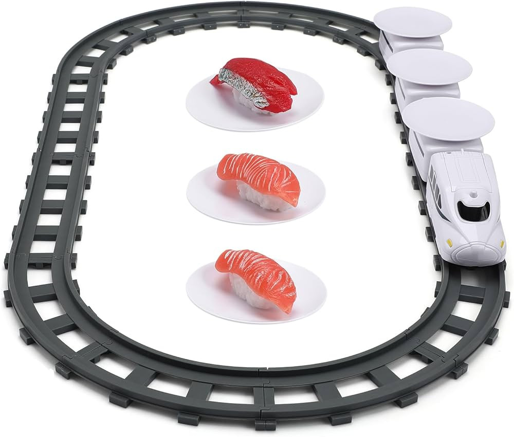 STOBOK Rotating Sushi Train Toys Electric Rotary Sushi Machine Set Track Conveyor Belt Rotating T... | Amazon (US)
