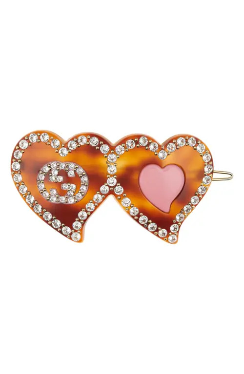 Gucci GG Hearts Hair Clip in Pink at Nordstrom | Nordstrom