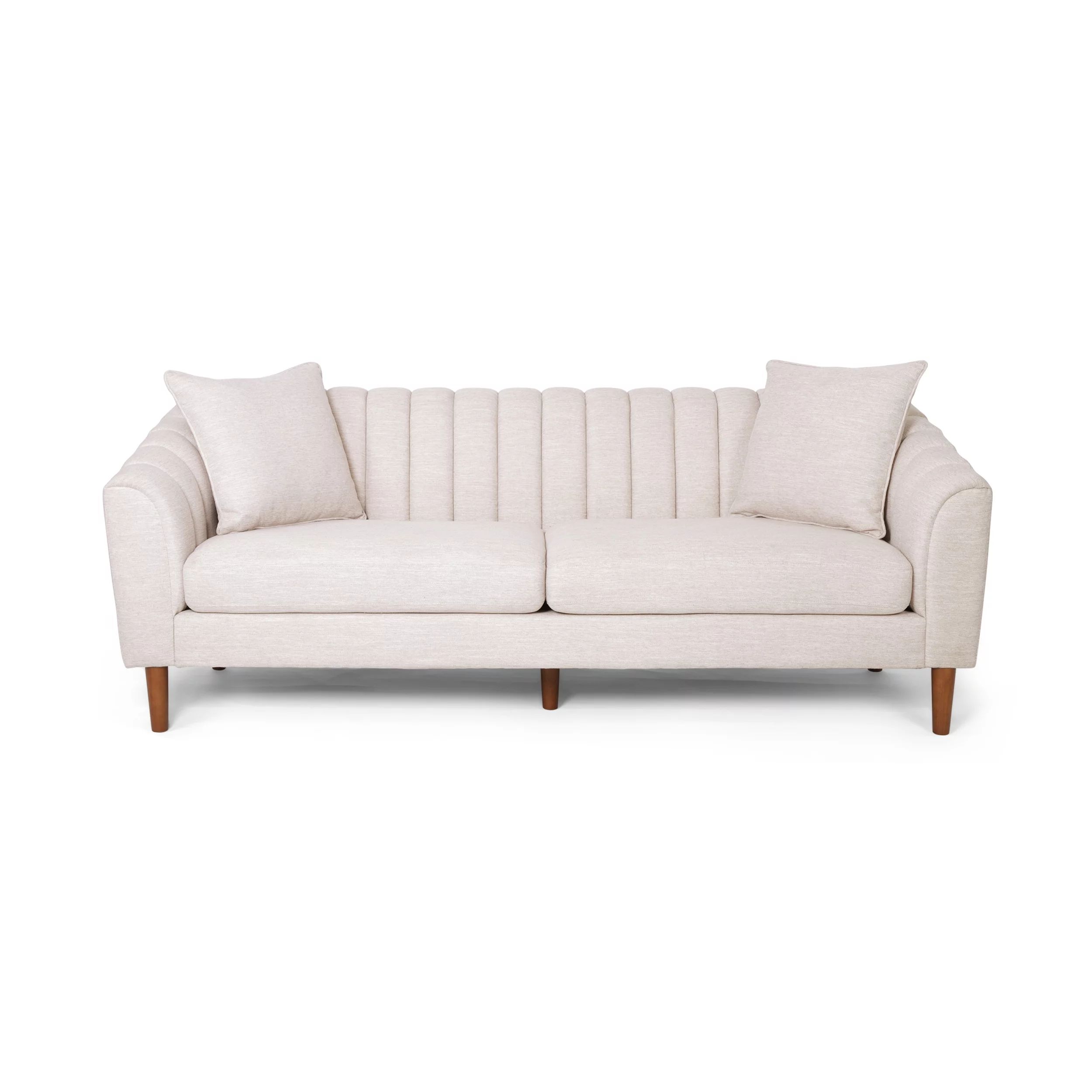Noble House Orly Sofa, Beige Fabric | Walmart (US)