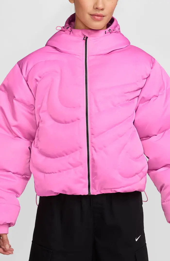 Swoosh Quilted Down Crop Puffer Jacket | Nordstrom