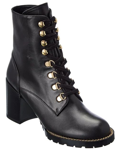 Stuart Weitzman Kolbie Block Leather Bootie | Shop Premium Outlets