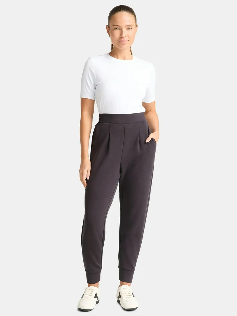 Avia Women's and Women's Plus Knit Pleat Joggers with Pockets, Size XS-4X | Walmart (US)