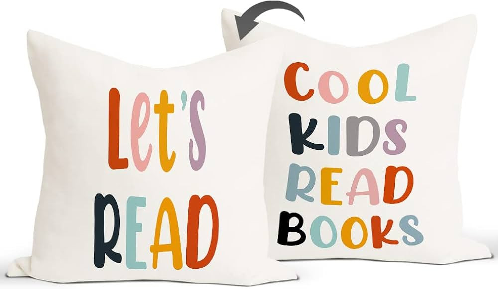 Classroom Reading Reversible Pillow Covers-Toddler Reading Nook Kids Decor Daycare for Book Corne... | Amazon (US)