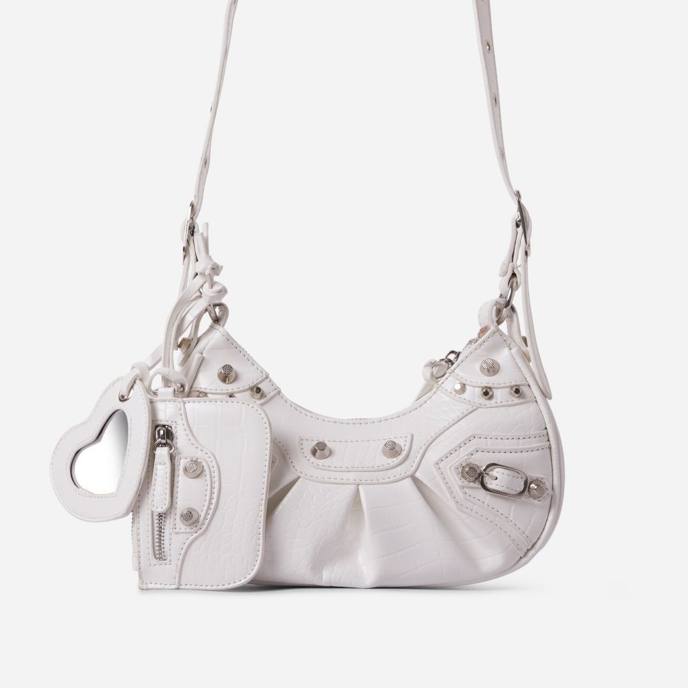 Texas Shoulder Bag In White Faux Leather | EGO Shoes (US & Canada)