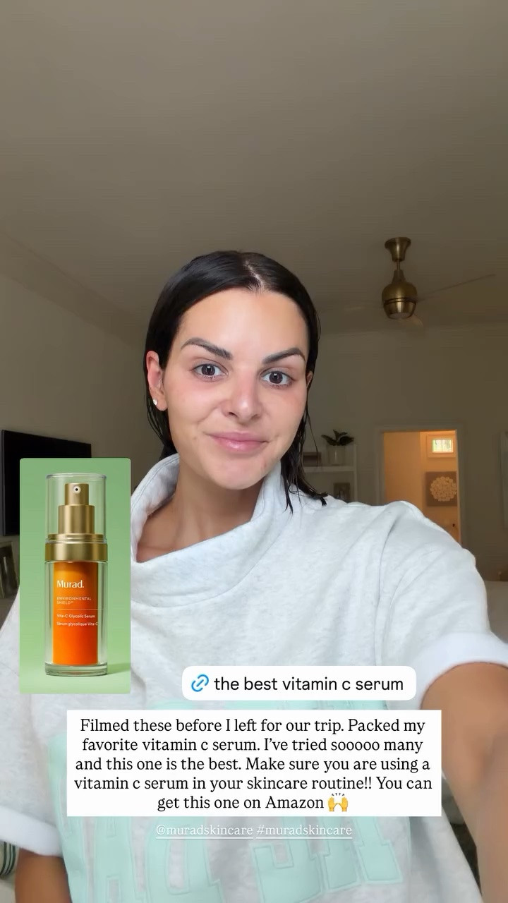 Filmed these before I left for our trip. Packed my favorite vitamin c serum. I’ve tried sooooo many and this one is the best. Make sure you are using a vitamin c serum in your skincare routine!! You can get this one on Amazon 🙌 @murad  #muradskincare

#LTKdayinmylife #LTKgrwm #LTKBeauty