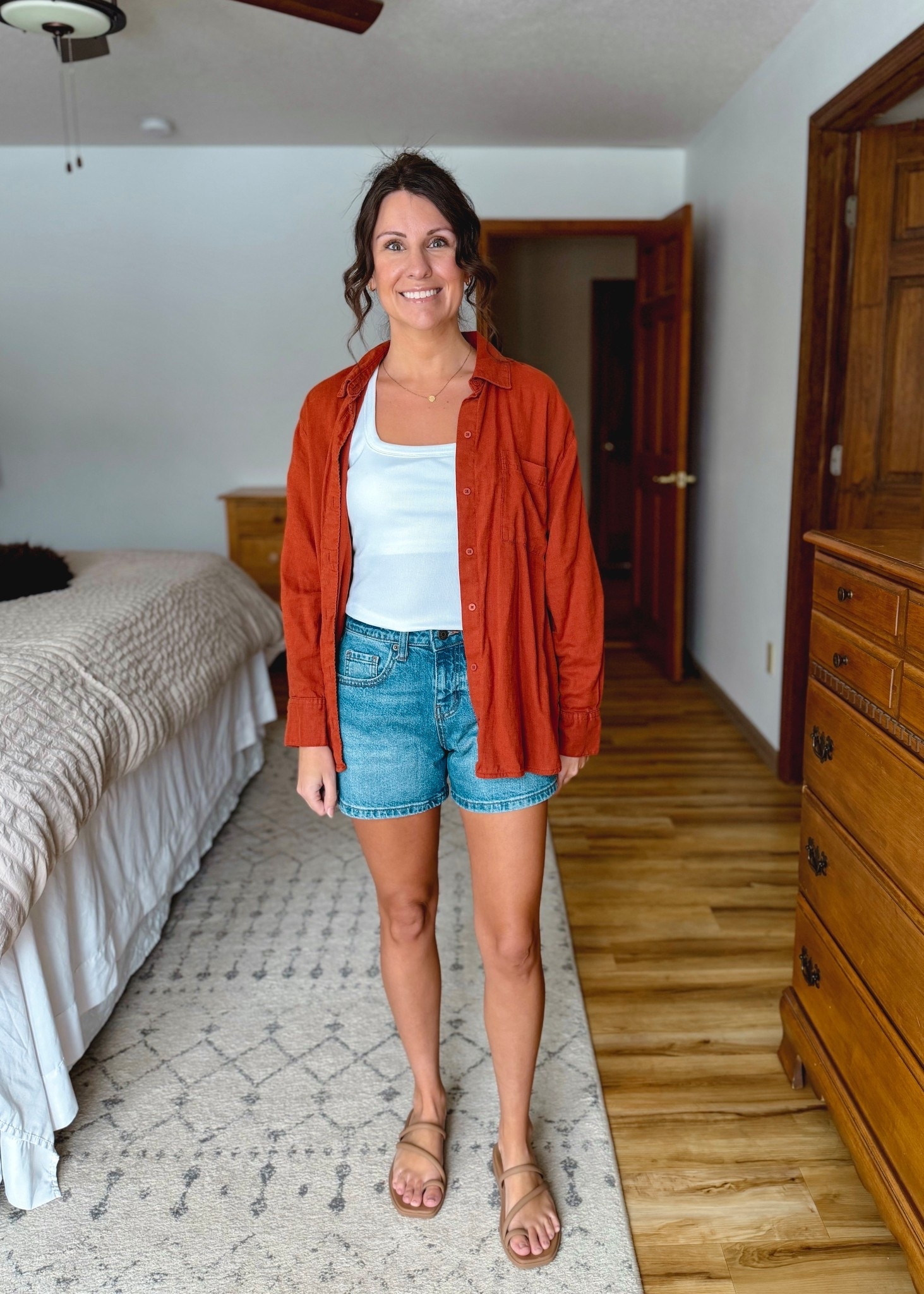 small in the tank, small petite in my linen shirt, 00 in my denim shorts (medium wash). My sandals are size 6!

#LTKSaleAlert #LTKootd #LTKPetite