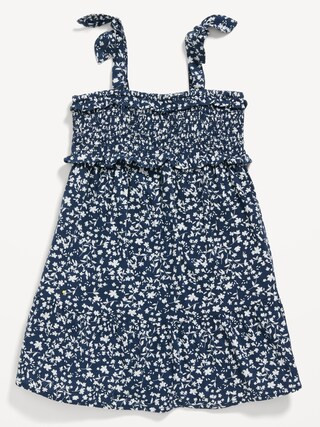 Matching Tie-Shoulder Smocked Tiered Dress for Toddler Girls | Old Navy (US)