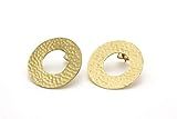Gold Hollow Earrings, Circle Earrings, Handmade Earrings, Antique Earrings, Hammered Earrings, Gold  | Amazon (US)