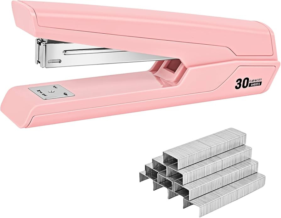 Metal Stapler with 830 Staples, Office Stapler, Staplers for Desk, 30 Sheet Capacity, Non-Slip, P... | Amazon (US)