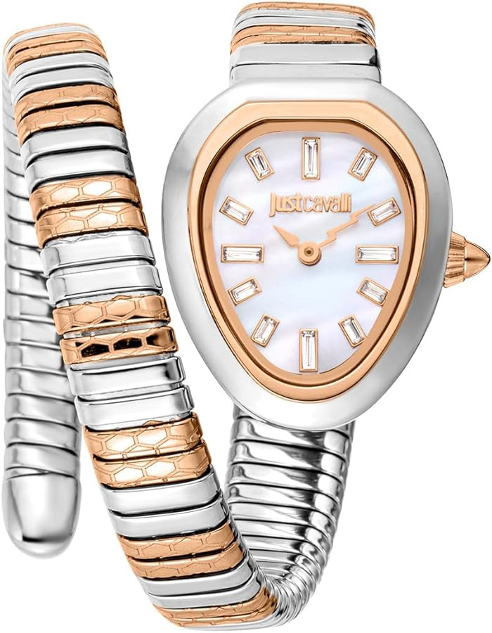 Just Cavalli Dress Watch JC1L222M0065, Pearl White, Glam | Amazon (US)