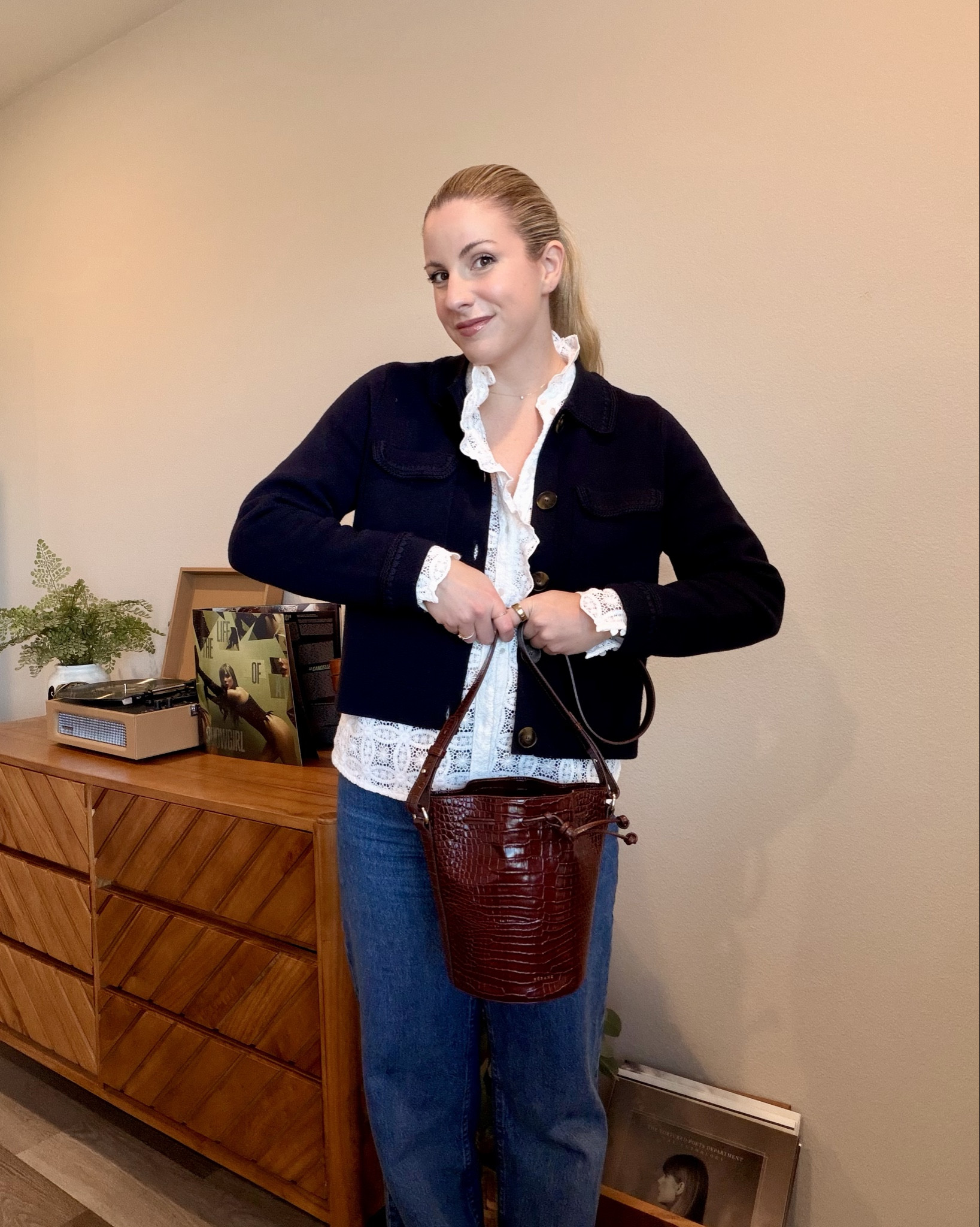 quiet luxury winter styling — sezane head to toe

paris chic but make it monday. 🤍
wide-leg denim, lace detailing, navy layers & deep burgundy accents — the kind of outfit that makes everyday errands feel like a walk through le marais. effortless, elevated and head-to-toe sezane (my weakness always).

shop the full look below ↓
Outfit Details
• Denim Wide Leg Trousers — Sezane
• Chlo Lace Shirt — Sezane
• Betty Cardigan (Navy) — Sezane
• Farrow Bag (Burgundy) — Sezane
• Axell Boots (Burgundy) — Sezane
• Sydney Scrunchie — Sezane

#sezane #sezaneparis #parisianstyle #quietluxury #winteroutfitideas
#capsulewardrobe #ootd #frenchgirlstyle #elevatedbasics #minimalstyle


#LTKWorkwear #LTKootd #LTKGiftGuide