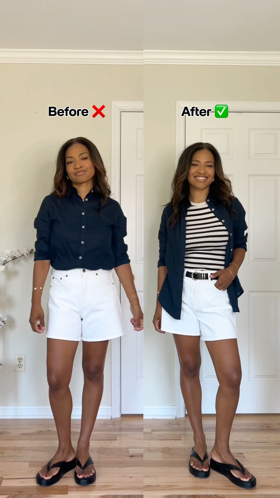 My white denim shorts are on sale today! Take 20% off with code AFLTK at checkout! I wear a size 27 in the Curve Love fit. I also am wearing a small in my tops. Sandals are TTS

#LTKgrwm #LTKootd #LTKOver40