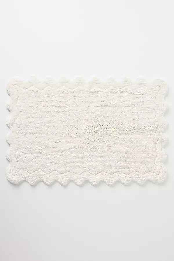 Scalloped Cotton Bath Mat | Anthropologie (US)