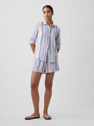 4" Pull-On Linen-Blend Shorts | Gap Factory