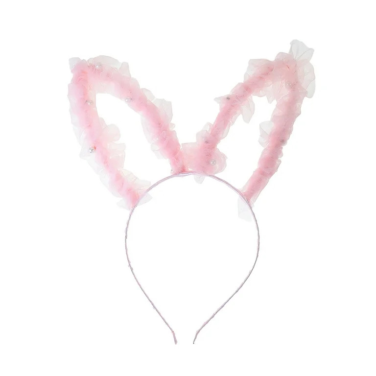 Way to Celebrate Easter Pink Tulle Bunny Ears Headband, 1 Piece | Walmart (US)