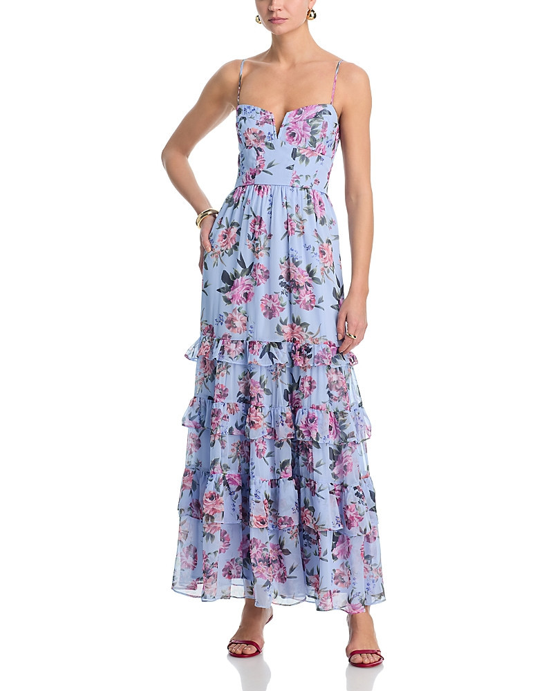 Aqua Mixed Floral Tier Maxi Dress - Exclusive | Bloomingdale's (US)