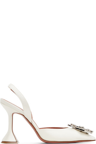 White Begum Sling Heels | SSENSE