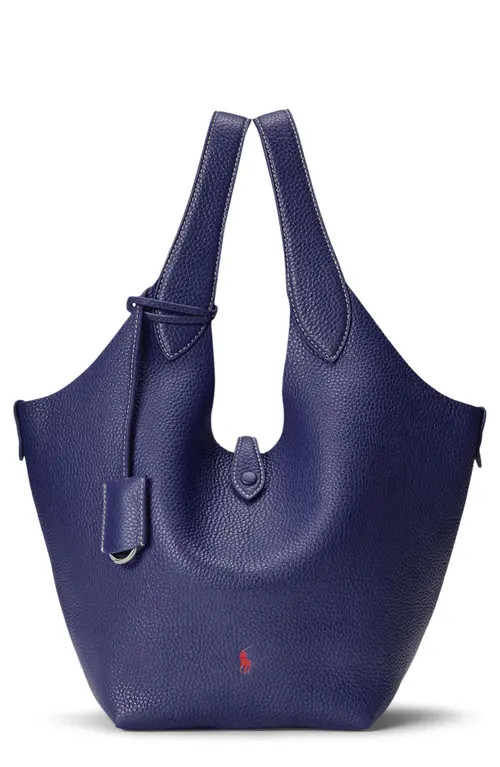 Polo Ralph Lauren Polo Play Leather Tote in Ink at Nordstrom | Nordstrom