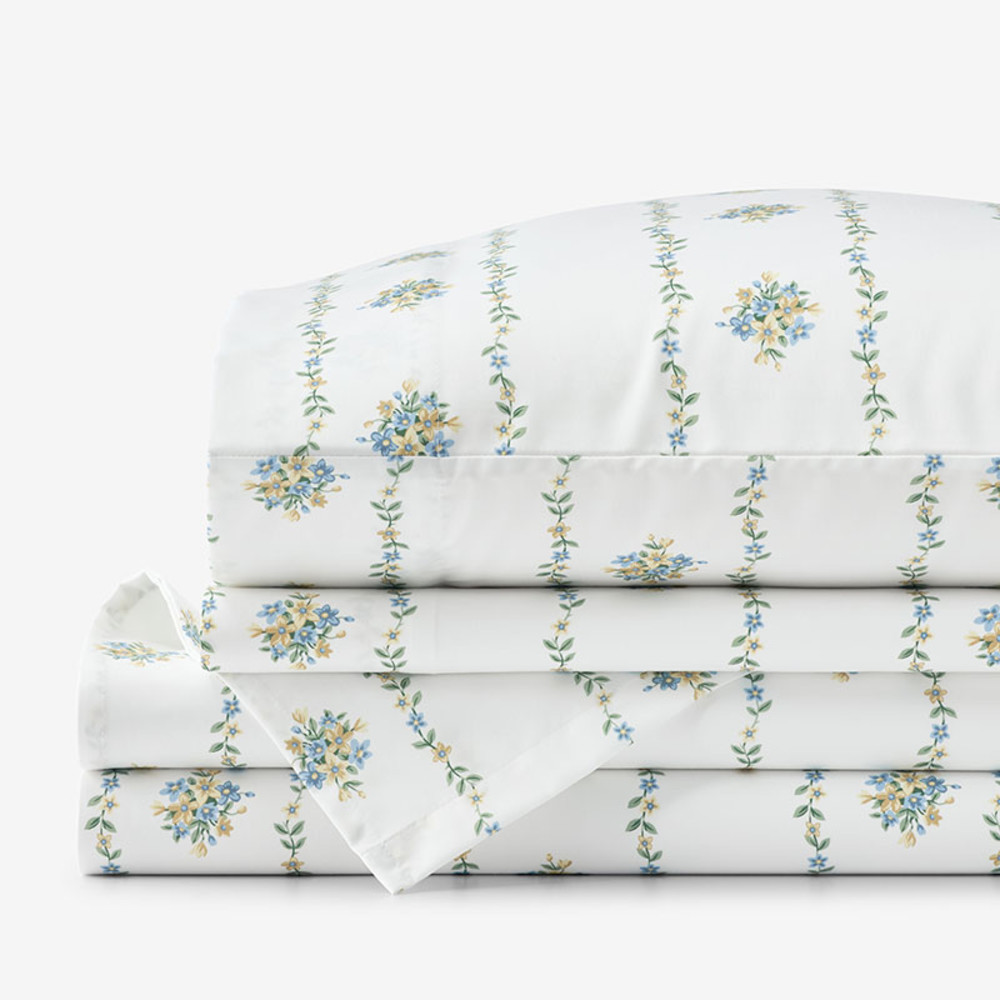 Garden Burst Premium Smooth Wrinkle-Free Sateen Bed Sheet Set - Mini Floral, Queen | The Company Store