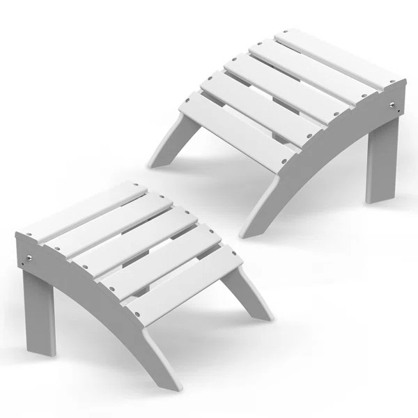 Folding Adirondack Ottoman, HDPE Weather Resistant Adirondack Chair Footrest (Set of 2) | Wayfair North America