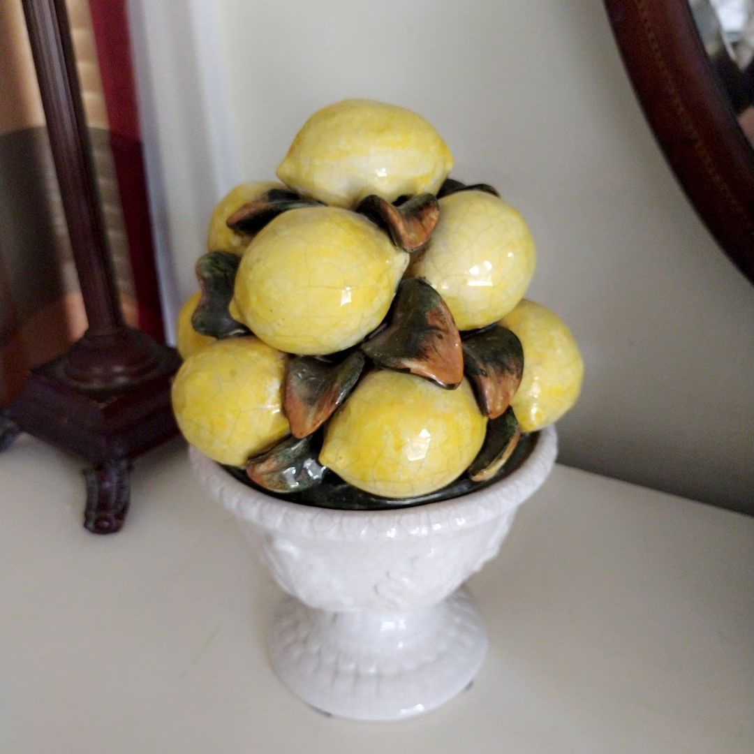 Majolica Lemon Topiary Centerpiece - Etsy | Etsy (US)