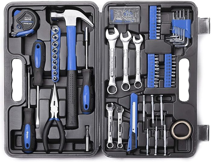 CARTMAN 148Piece Tool Set General Household Hand Tool Kit with Plastic Toolbox Storage Case Blue | Amazon (US)