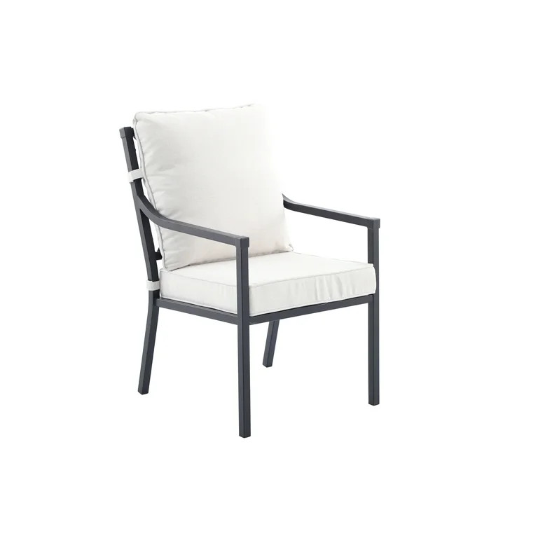 My Texas House Cambria 4-Piece Outdoor Patio Conversation Set, Black/Cream | Walmart (US)