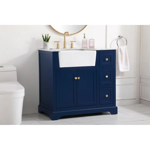 Ceciley 36'' Single Bathroom Vanity with Marble Top | Wayfair North America