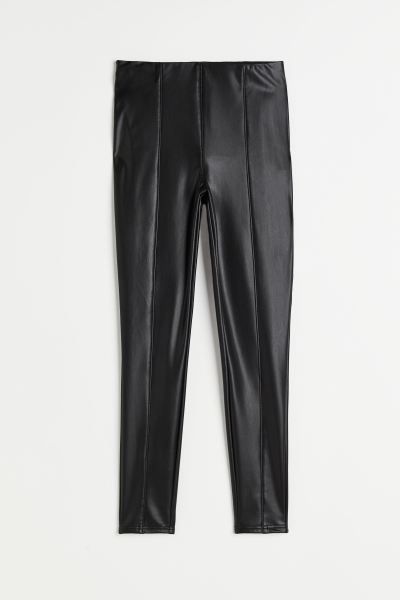 Coated crease-front leggings | H&M (UK, MY, IN, SG, PH, TW, HK)