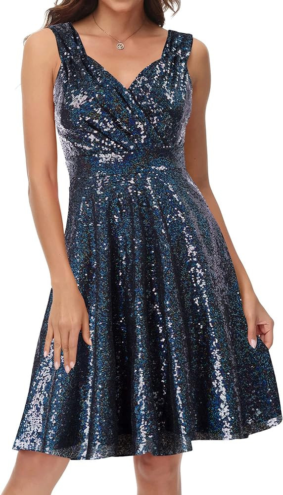 GRACE KARIN Women's Sleeveless Wrap V-Neck A-line Bridesmaid Cocktail Party Dress | Amazon (US)