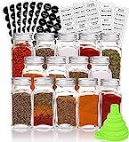 Estilo Complete Includes Clear Ti Spice Set 14 Glass Jars with Airtight Screw on Covers, Shaker Lids | Amazon (US)