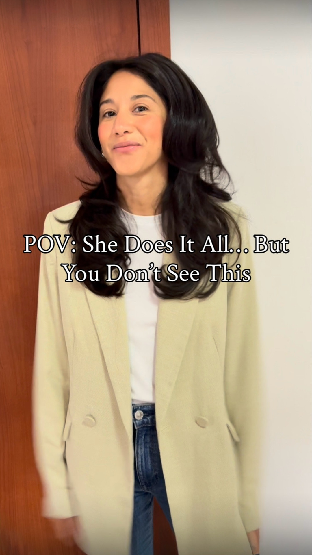 Doing it all isn’t about having more time. It’s about having standards. 
And yes… sometimes that includes answering emails in hot rollers.

#LTKOver40 #LTKootd #LTKWorkwear