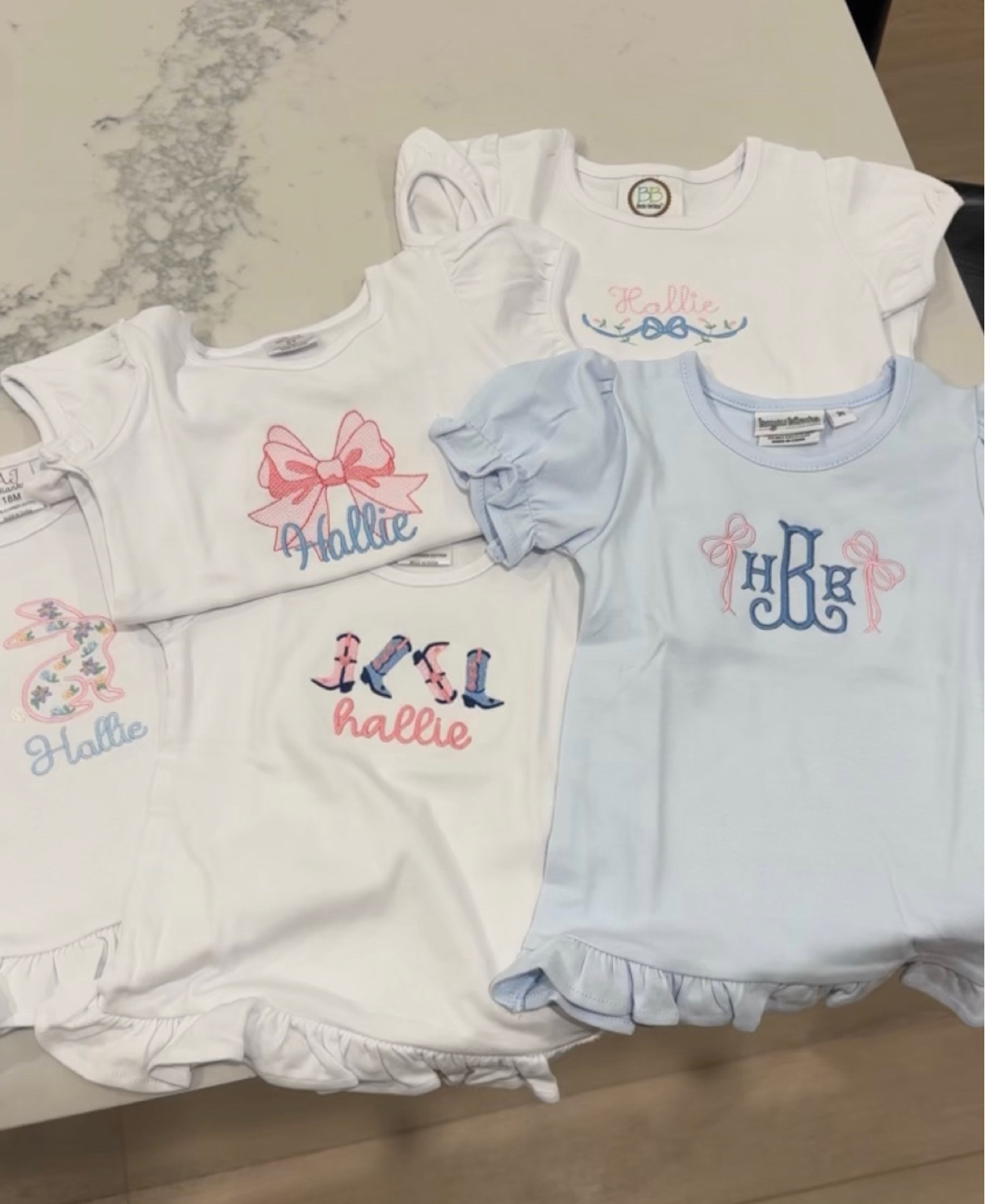 Cute embroidered personalized shirts for baby and toddler! We love the bows and cowgirls! #ltkkids #ltkbaby 