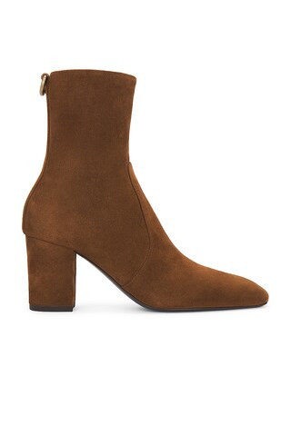Saint Laurent Betty Zipped Bootie in Brown | FWRD 