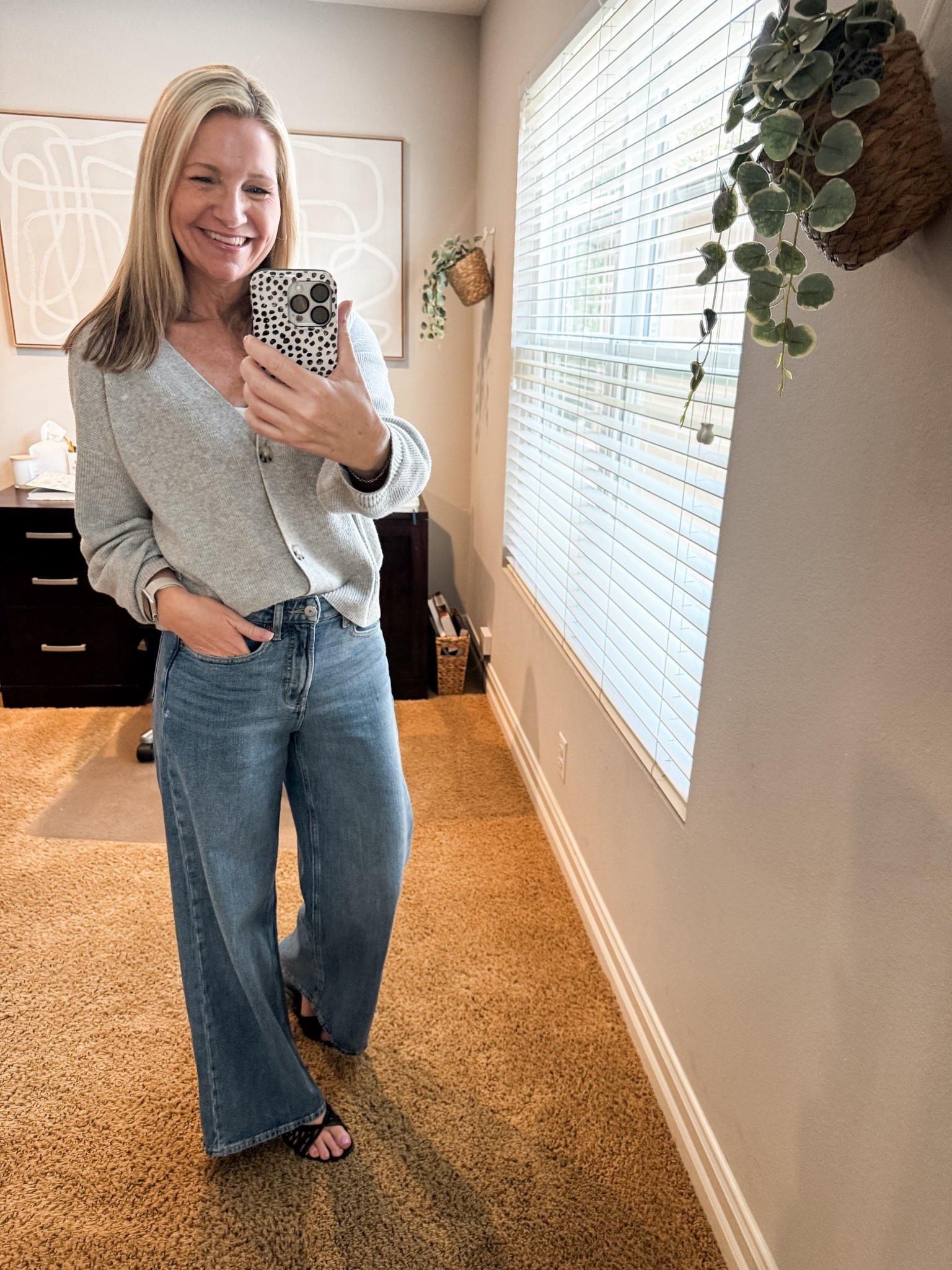 Sunday outfit of the day for church in my Old Navy extra wide leg jeans  and Target cardigan for a cooler Spring day. 

#LTKmomlife #LTKOver40 #LTKootd