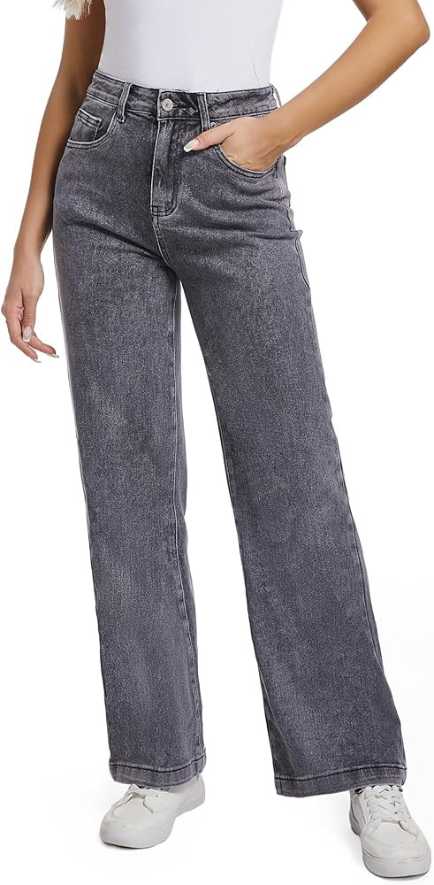 Women Jeans High Waist Trendy Tummy Casual Control Jeans Y2k Boyfriends Straight Jeans for Women | Amazon (US)
