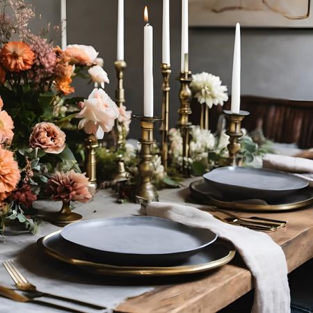These vintage inspired Spring tablescapes add the perfect touch of color, texture, and pretty to your dining table. A mix of brass, glass, ceramics, flowers, and wood make up these beautiful table settings and centerpieces. 

#LTKHome