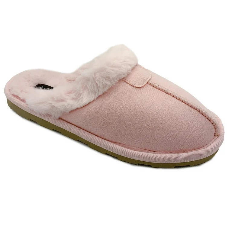 SNJ New Women's Comfy Faux Fur Warm Indoor House Slide Slip On Anti-Skid Slipper | Walmart (US)