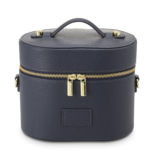 ETOILE - Oval Toiletry Case Navy - Travel Makeup Bag Organizer with Shoulder Strap and Removable Divider | Amazon (US)