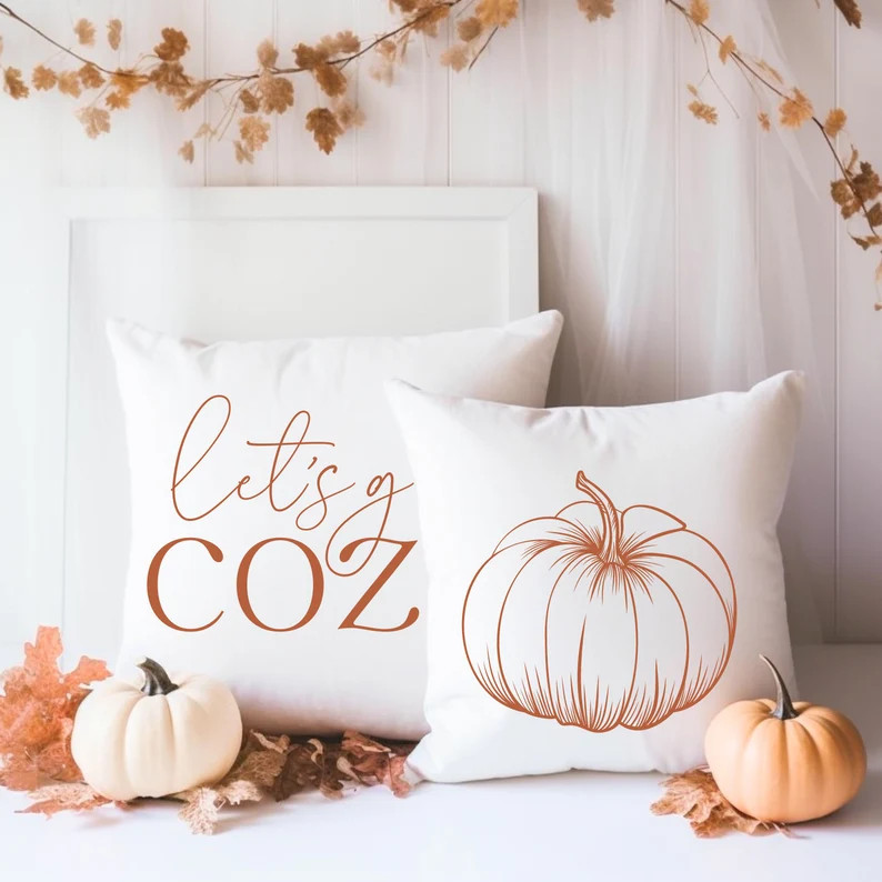 Let's Get Cozy Pillow | Autumn Fall Decor | Fall Throw Pillow | Fall Pillow Cover | Autumn Decor ... | Etsy (US)