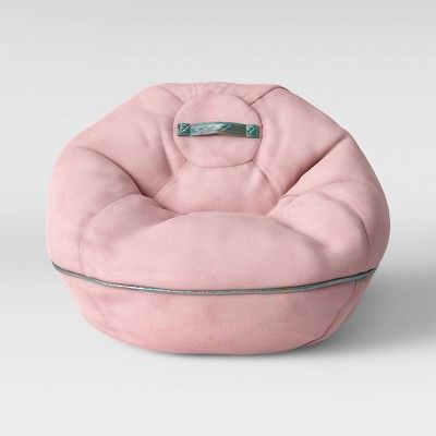 Canvas Bean Bag Chair with Piping Pink - Pillowfort™ | Target